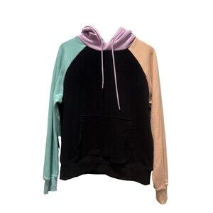 SPARK PAWS Human Hoodie Large Cyber Fleece Lined Soft Pet Lover Colorblock